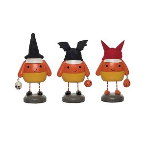 Transpac Resin Standing Candy Corn Figurine Set of 3 Halloween Home Decorations - 1 of 1