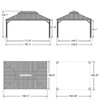 PURPLE LEAF Outdoor Gazebo Aluminum Frame Galvanized Steel Double Roof Patio Hardtop Gazebo with Curtains and Netting for Patio Lawn and Garden - 2 of 4