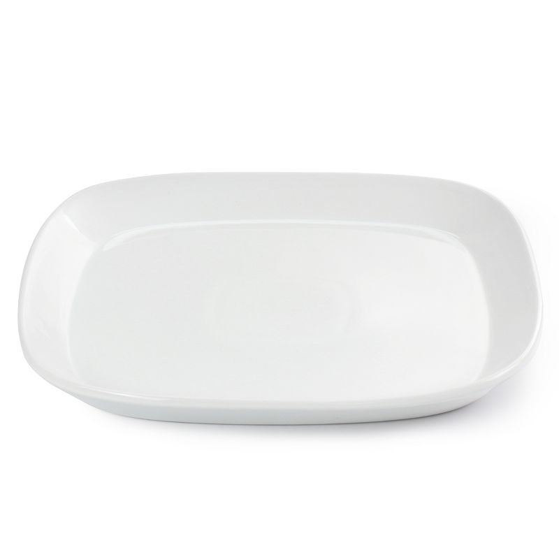 Gibson Our Table Simply White 6 Piece 10 Inch Square Fine Ceramic Dinner Plate Set in White, 2 of 6