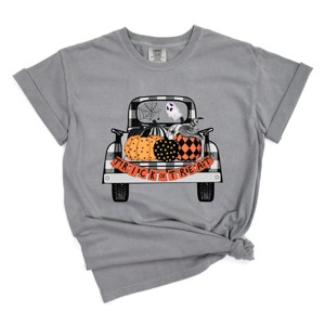 Trick Or Treat Truck - Women's Garment Dyed Graphic T-Shirt - 1 of 4