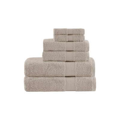 6pc Organic Cotton Bath Towel Set Tan