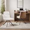 Art Leon Modern Fabric 360 Degrees Swivel Armless Office Chairs with Metal Legs, Set of 2 - 3 of 4