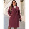 Agnes Orinda Women's Plus Size Notch Big Lapel Double Breasted Mid-Long Trench Pea Coats - 2 of 4