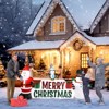 9.8 FT Christmas Inflatable Decoration, Inflatable Santa Claus and Snowman Holding Merry Christmas Sign Blow Up Yard Decorations for Holiday Party - 3 of 4