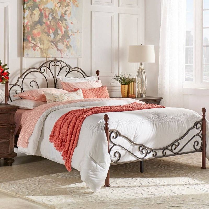 Reagan Graceful Scroll Bronze Iron Bed - Inspire Q, 2 of 11