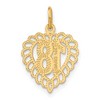 Black Bow Jewelry 14k Yellow Gold 18 Fancy Heart Charm or Pendant, 15mm - 3 of 4