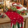 Racxily Christmas Table Runner , Xmas Trees Snowflakes Holiday Decorative Farmhouse Table Decoration for home - 4 of 4