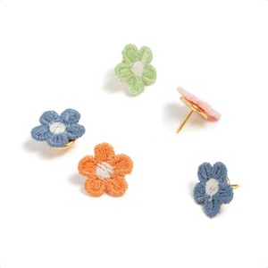 U Brands 16ct Small Embroidered Floral Push Pins Artist Touch - 1 of 4