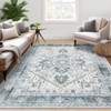 Washable Area Rug Vintage Living Room Rug Oriental Rug for Bedroom Non-Slip Retro Medallion Carpet Print Distressed Rug for Dining Room - 3 of 4