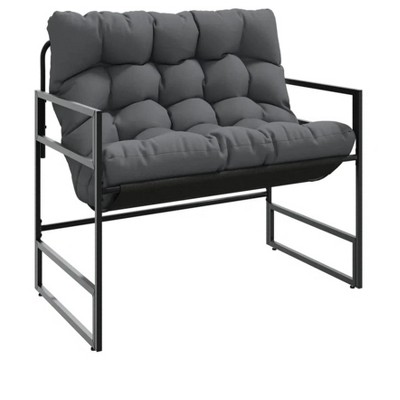 Patio Bench with Cushion Anthracite 44.5" Steel