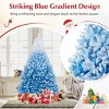 White & Blue Flocked Christmas Tree, Full Branch Tips, Fire-Resistant PVC, Hinged Design with Stable Metal Stand - 3 of 4