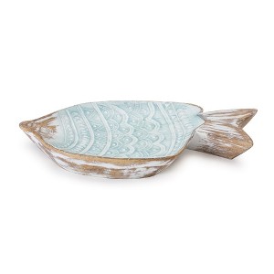 Melrose Geometric Etched Fish Bowl 11.5"L - 1 of 3