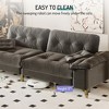 AENKYO Oversized Cloud Sectional Sofa - 4-Seater Chenille Couch with Metal Legs & 2 Pillows for Living Room, Bedroom & Office - 4 of 4