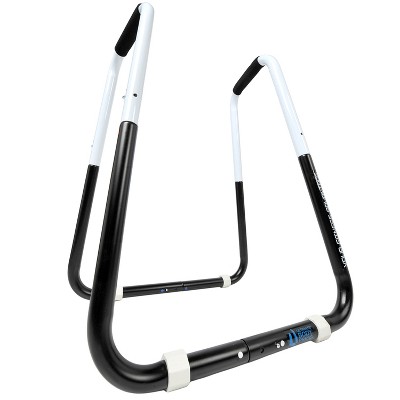 Ultimate Body Press DB Heavy Duty Home Gym Exercise Fitness Equipment Dip Bar Station w/ Ergonomic Foam Grips & 2 Adjustable Widths, Steel, White