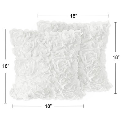 White Floral Lace Decorative Pillow Covers Set of 2