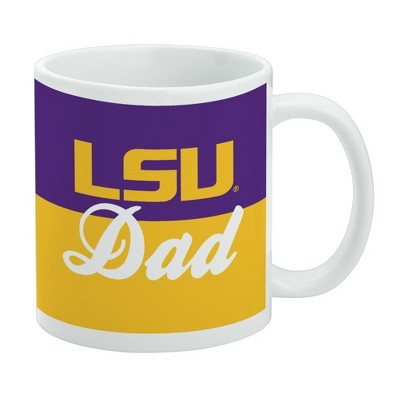 LSU Dad Ceramic Coffee Mug Novelty Gift Mugs for Coffee Tea and Hot Drinks 11oz White