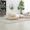 42.52" Bean Bag Chair With Ottoman, Ultra Soft Lazy Sofa Chair With Memory Foam, Indoor Modern Accent Beanbag Chairs - 2 of 4