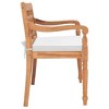 vidaXL Batavia Bench with Cushion, 47.2" Teak - 3 of 4