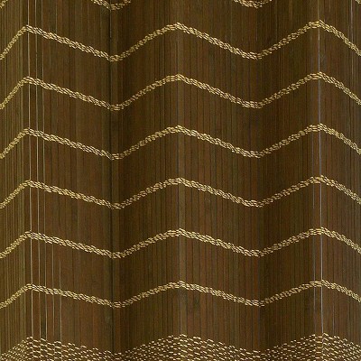 Versailles Bamboo Wood Blackout Grommet Top Tier Set for Windows 48" x 24" Walnut