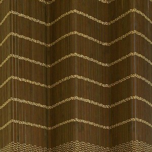 Versailles Bamboo Wood Blackout Grommet Top Tier Set for Windows 48" x 24" Walnut - 1 of 1