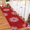 Washable Rug Christmas Rug for Living Room Non-Slip Snowflakes Floor Cover Low Pile  Foldable Green Christmas Rugs - 2 of 4