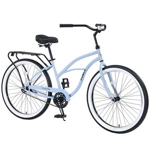 INFURNIC Bicycles Single Speed Beach Cruiser Bike with Steel Frame and Coaster Brake for Women Commuter Riding, Blue, 69.29"*25.98"*39.37" - 1 of 4
