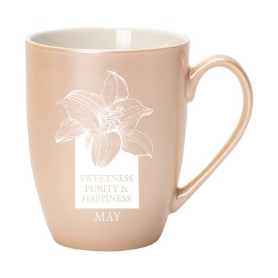 Elanze Designs Sweetness Purity And Happiness Precious Pearl 10 ounce New Bone China Coffee Cup Mug