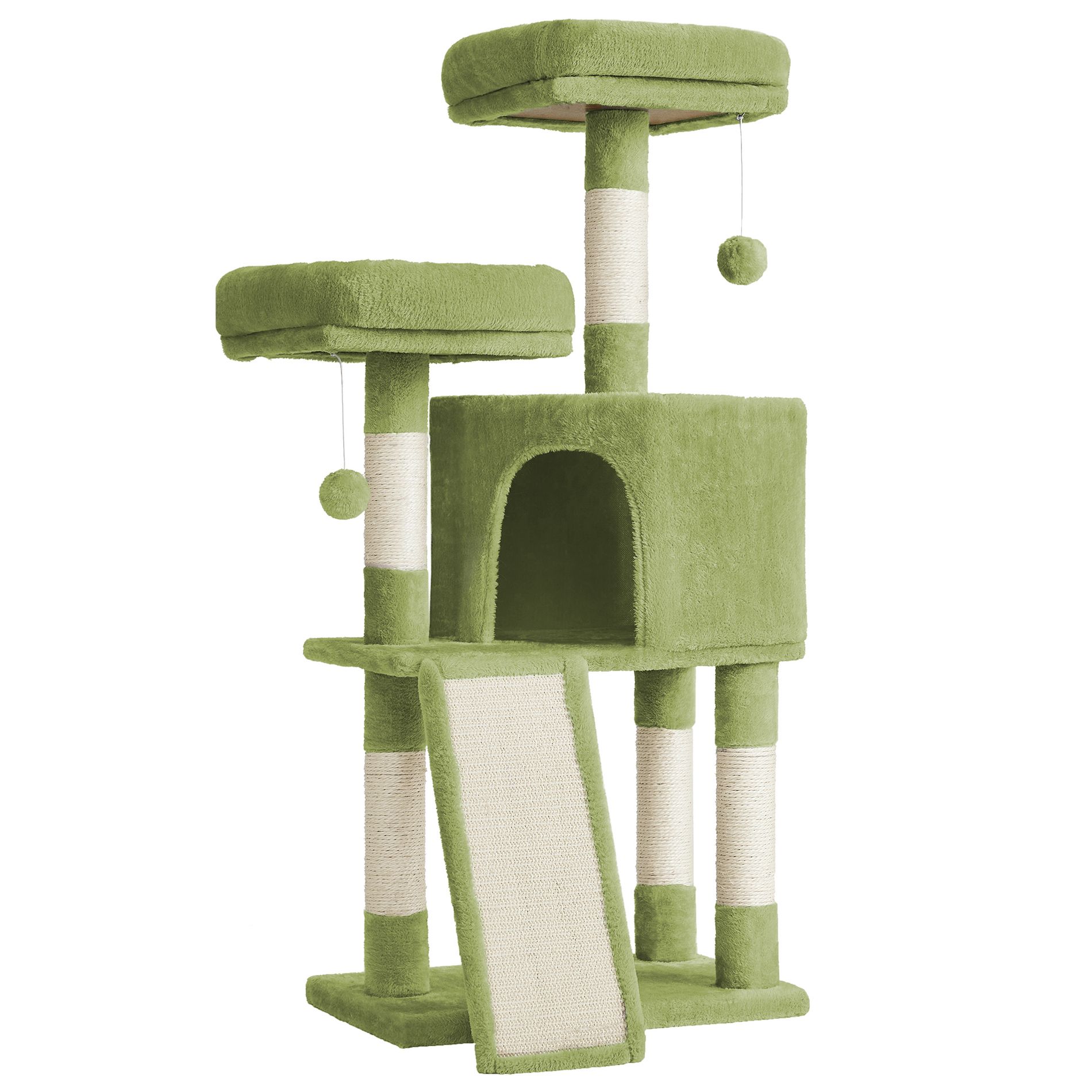 Feandrea 45.3″ H Cat Tree Cat Tower, Multi-Level Cat Play House, Climbing Tree