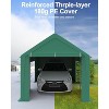 coucheta 13x20FT Portable Garage, Heavy Duty Carport Canopy with Reinforced Frame&Steel Poles&180 g PE Waterproof Canopy, for Boat, and Pickup Truck - 2 of 4