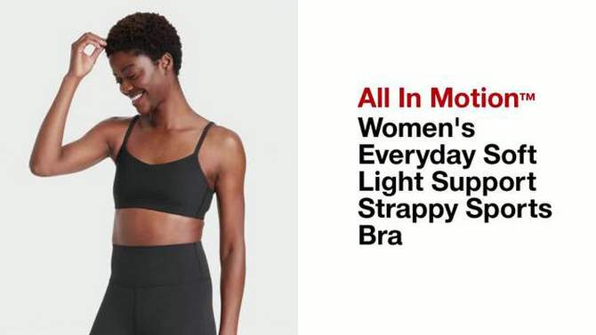 Women's Everyday Soft Light Support Strappy Sports Bra - All In Motion™, 2 of 9, play video