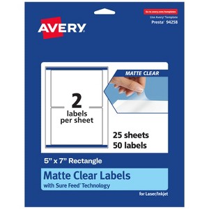 Avery Matte Clear Labels,  5" x 7" Rectangle - 1 of 4