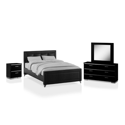 4pc Eastern King Huntington, Contemporary Bedroom Furniture Sets Black