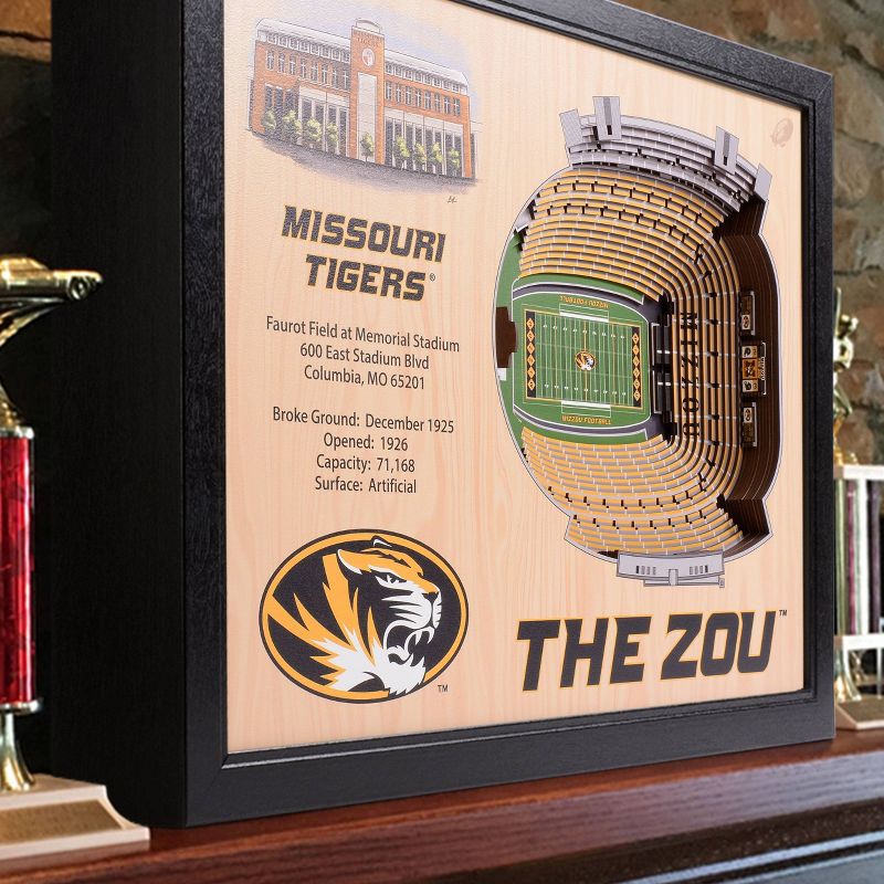 NCAA Missouri Tigers 25-Layer StadiumViews 3D Wall Art, 2 of 6