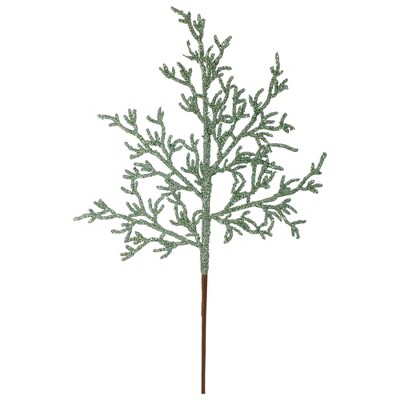 Northlight 25" Green Glittered Artificial Twig Christmas Spray