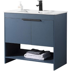 Fine Fixtures Phoenix Bathroom Vanity with White Ceramic Sink - Full Assembly Required - 1 of 4