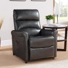 Contemporary Leather Electric Recliner Chair for Living Room, Black, Push-Button, Faux Leather with Cup Holders and Storage - 3 of 4