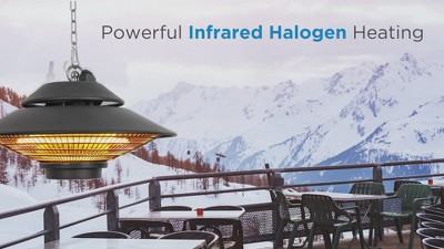 Black Electric Ceiling Mounted Patio Heater with Carbon Tube