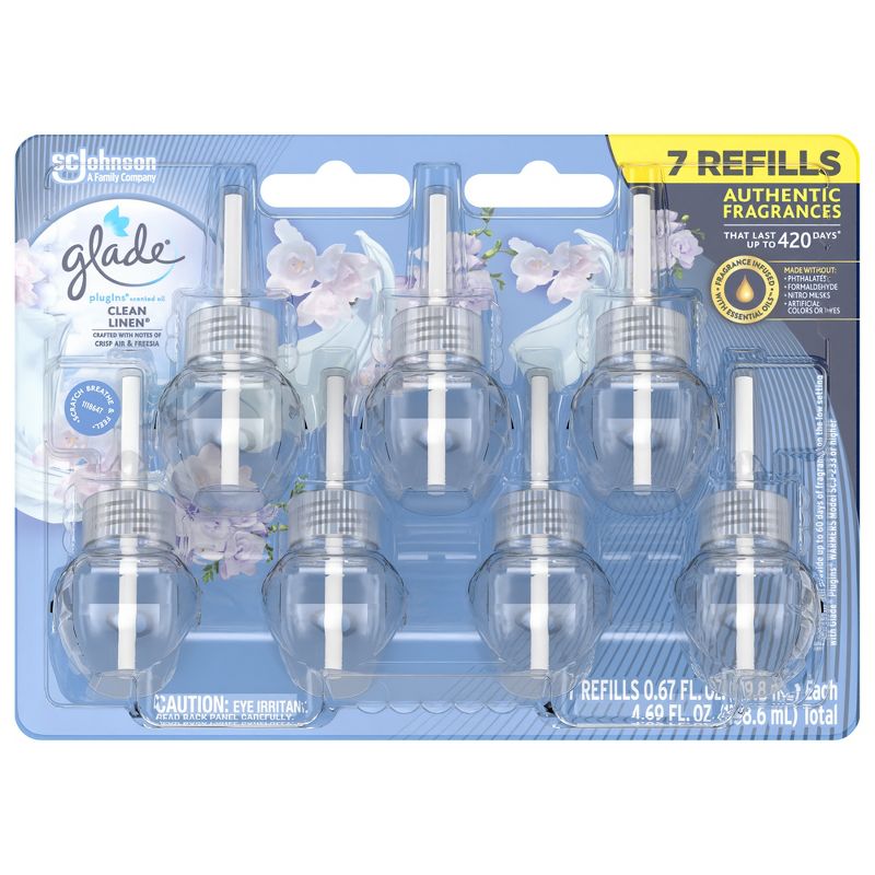 Glade PlugIns Scented Oil Air Freshener Refills - Clean Linen - 4.69oz/7pk, 5 of 15