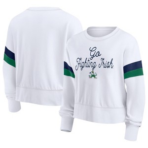 NCAA Notre Dame Fighting Irish Women's White Terry Crew Neck Sweatshirt - 1 of 3
