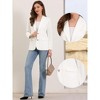 Allegra K Women Notched Lapel Single Breasted Long Sleeve Flap Pocket Straight Lined Business Casual Suit Jacket Blazer - 2 of 4