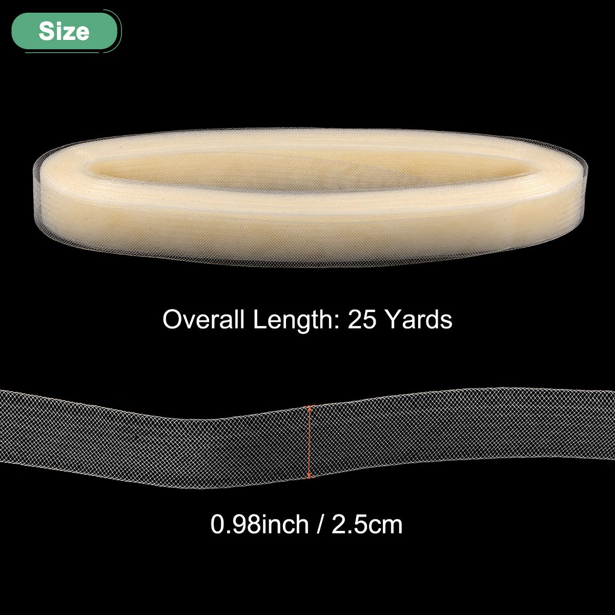 Unique Bargains Polyester Durable Flexible Washable Horsehair Braid Roll 1 Pc - thumbnail 4