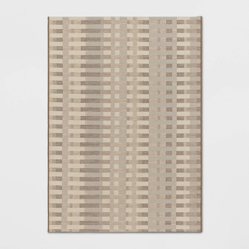 5' X 7' Global Stripe Outdoor Rug Neutral - Threshold™ : Target