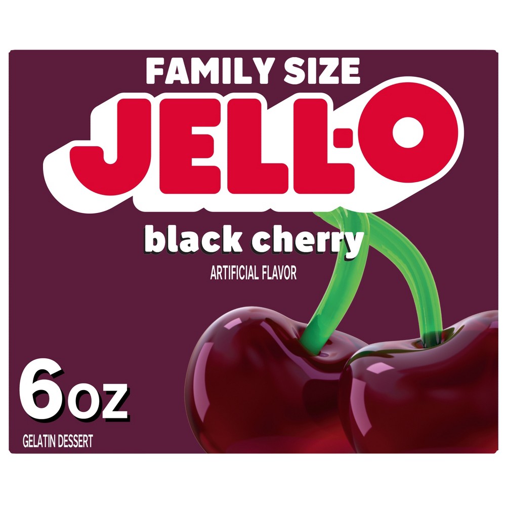 JELL-O Black Cherry Gelatin Dessert Mix - 6oz