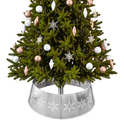 Large Silver Snowflake Enamel Christmas Tree Collar