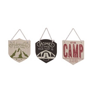 Transpac MDF Adventure Pennant Sign Set of 3 Spring Home Decorations - 1 of 1