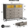 Dresser for Bedroom with 6 Drawers & 2-Door Storage Cabinet, Chest of Drawers with Charging Station & LED Lights, Tall Dresser with Ample - 2 of 4