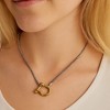 Lucky Lock Carabiner Necklace – Two-Tone Mixed Metal Horseshoe Pendant Chain - 2 of 4