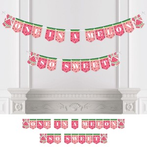 Big Dot of Happiness Sweet Watermelon - Fruit Party Bunting Banner - Party Decorations - One In A Melon So Sweet - 1 of 4