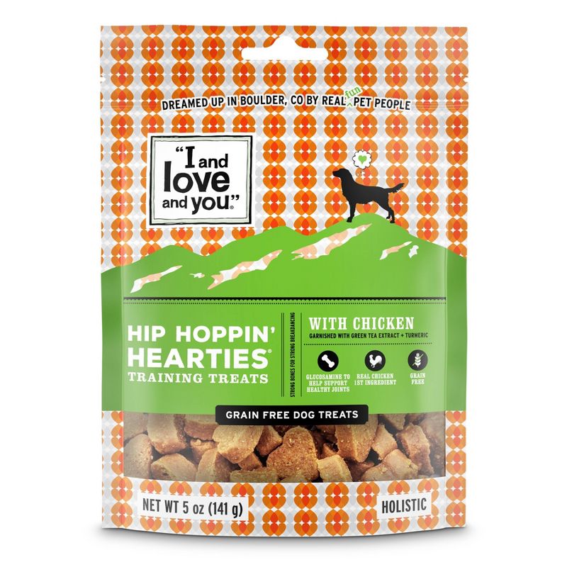 I and Love and You Hip Hoppin&#39; Hearties Natural Chicken Dental Dog Treats - 5oz, 1 of 6