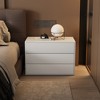 Luck Live The three-drawer bedside table, which is 31.4 inches in size, can be used as a storage cabinet in both the bedroom and the living room. - 2 of 4